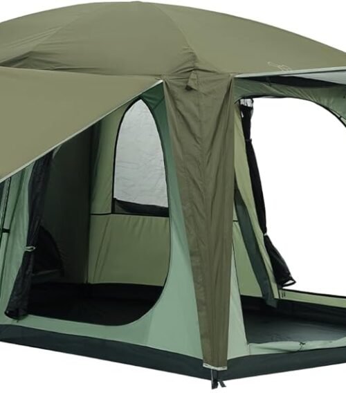 4-6 Person Camping Tent with 3 Door 2 Room Large Family Cabin Tents, Double Layer Waterproof Portable Glamping Tent, Big Tents for Outdoor Camping Hiking and Backpacking
