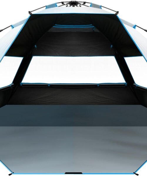 Beach Tent with Blackout Shelter Technology, Portable Beach Shade Sun Shelter Canopy for 4-6 Person with UPF 50+ UV Protection, Easy Setup Pop Up Tent Family Size