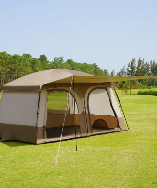 Tents，6-8 Person Camping Tent with Extended Vestibule，2 Room Weather Resistant Family Tents，Easy Install Waterproof Outdoor Tent for Backpacking and Camping Hiking